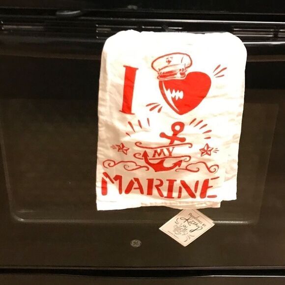 Marine Towel Love My Marine Towel Kitchen Floursack Towel NWT - Picture 6 of 6